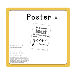 Poster "De grootste fout is...