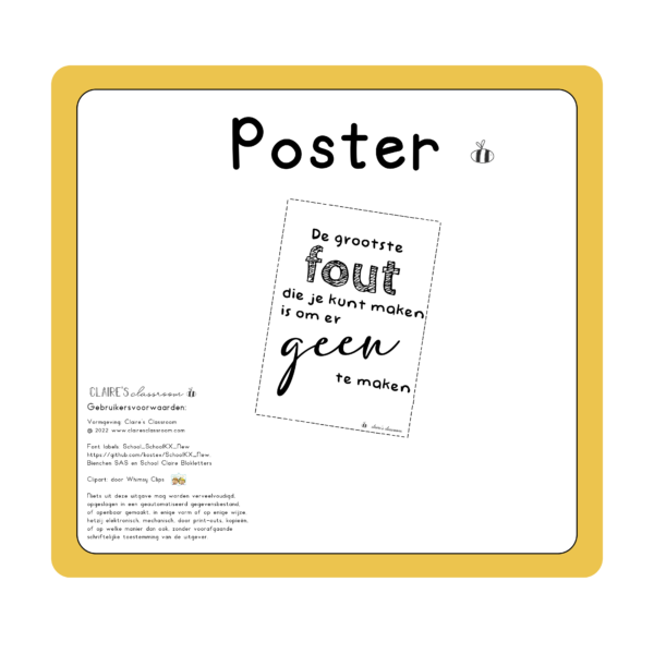 Poster "De grootste fout is...