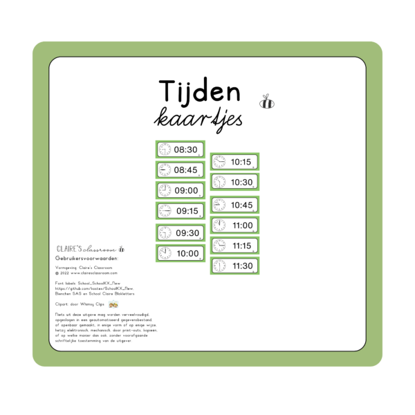 Tijden kaartjes