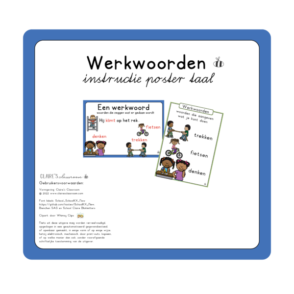Werkwoorden instructie poster