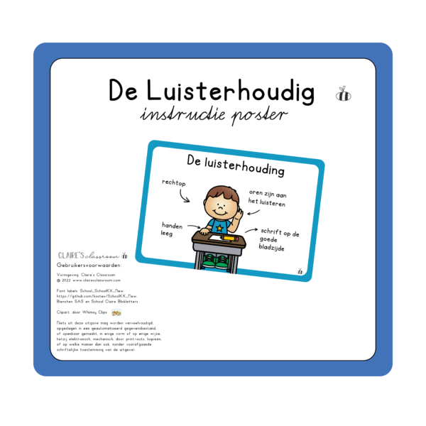 De luisterhouding instructie poster