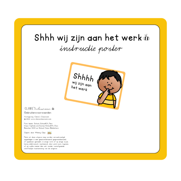 Shh instructie poster