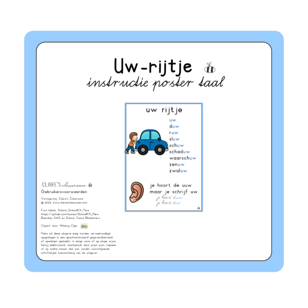 Uw rijtje poster instructie taal